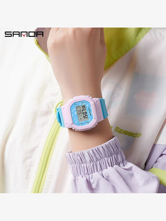 Sanda Kids Digital Watch with Rubber/Plastic Strap Blue