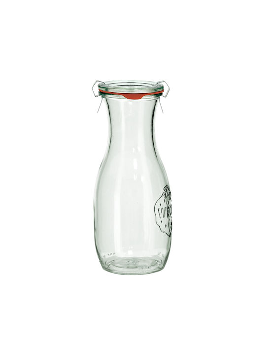 Weck Μπουκάλι Νερού Γυάλινο με Κλιπ Διάφανο 530ml