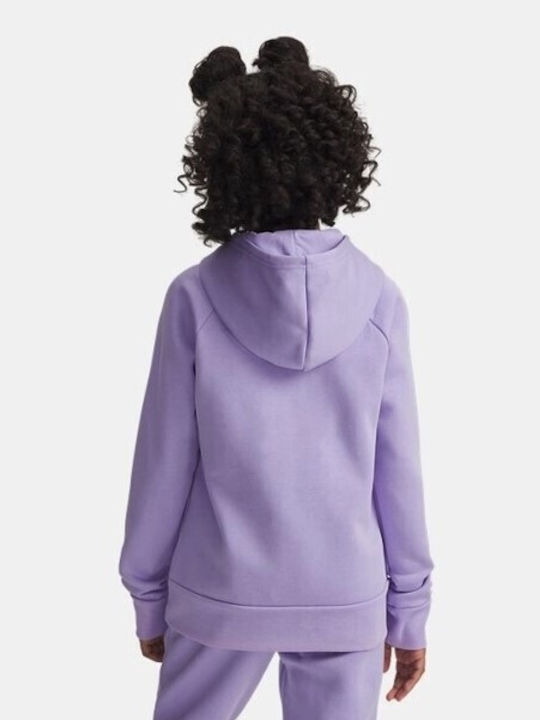 Fleece Lined Kids Sweatshirt With Hood And Pockets Purple Rival