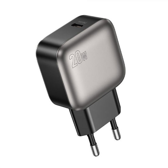 Lamtech Φορτιστής Χωρίς Καλώδιο με Θύρα USB-C 20W Power Delivery / Quick Charge 2.0 / Quick Charge 3.0 Γκρι (LAM980466)