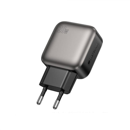Lamtech Charger Without Cable with USB-A Port and USB-C Port 20W Power Delivery / Quick Charge 3.0 Gray (LAM980459)
