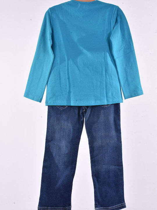Winter Kids Clothing Set 2 Pieces Petrol Denim