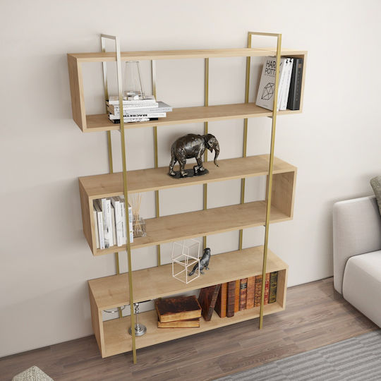 Библиотека Bruti Oak-златиста 120x29.6x180см