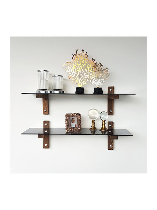 Ράφια Τοίχου Fume-walnut (2τμχ) 85x25x25εκ.