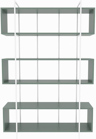 Bibliotecă Bruti Verde-Alb 120x29,6x180 cm
