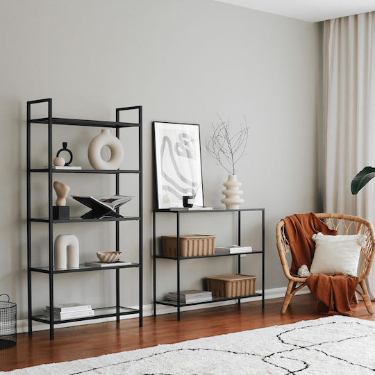 Bibliotecă Neagră 80x30x165 cm