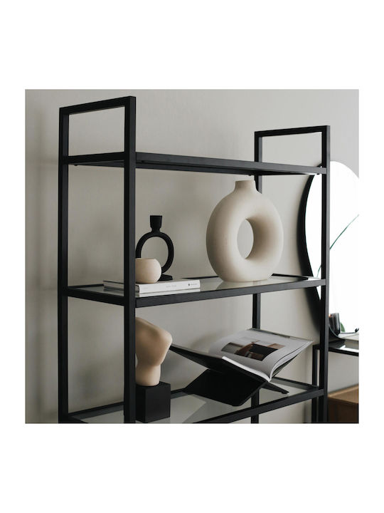 Bücherregal Schwarz 80x30x165cm