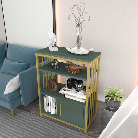 Bibliotecă Letos Verde-Auriu 60x29.6x80 cm