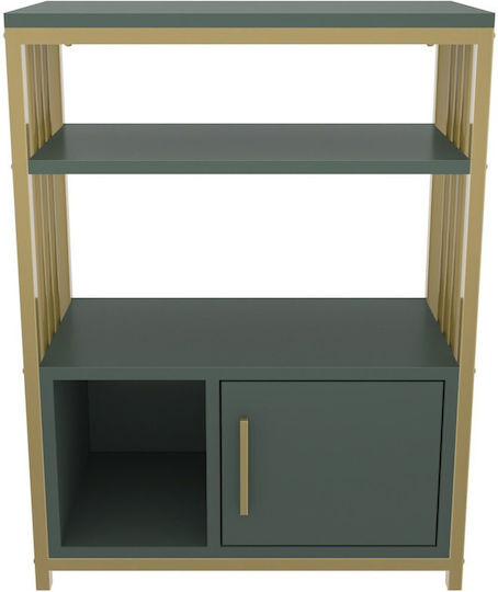 Bibliotecă Letos Verde-Auriu 60x29.6x80 cm