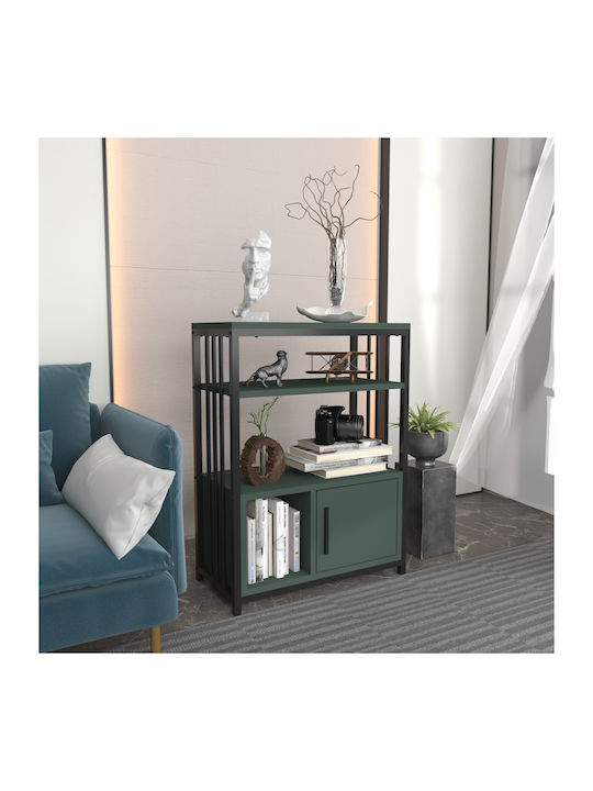 Βιβλιοθήκη Letos Green-black 60x29.6x80εκ.