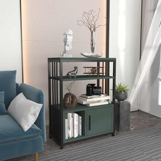 Bookcase Letos Green-Black 60x29.6x80cm