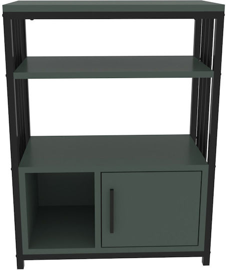 Bookcase Letos Green-Black 60x29.6x80cm