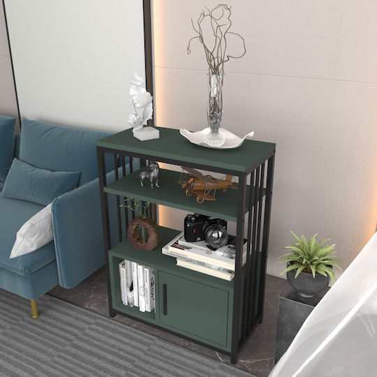 Bookcase Letos Green-Black 60x29.6x80cm