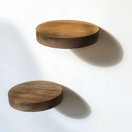 Rafturi De Perete Natural (3 Bucăți) 12x12x1.9cm