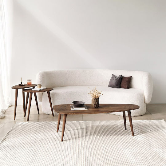 Oval Zentral Kaffeetisch Sweet Holz Walnut M115xB50xH38cm
