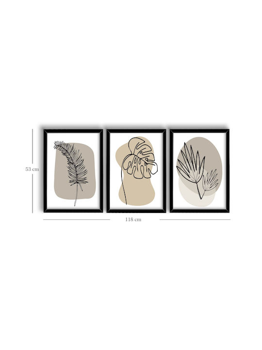 Frames Set of 3pcs 122rmf1151 38x53cm Multi Wallity Vertical MDF Wood