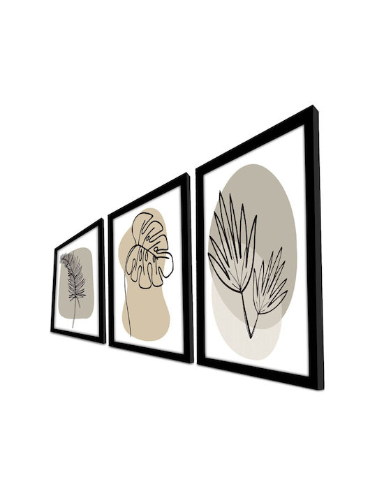 Frames Set of 3pcs 122rmf1151 38x53cm Multi Wallity Vertical MDF Wood