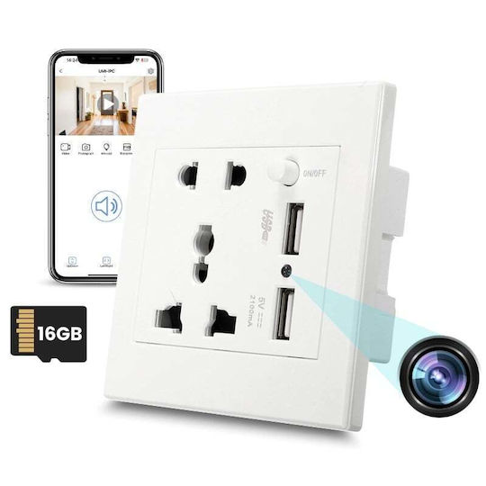 Versteckte Kamera WiFi Steckdose mit Eingebautem Speicher 16GB