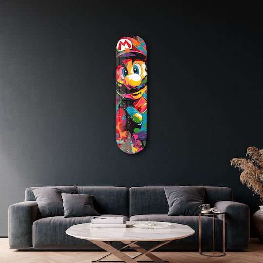 Glass Painting Mario Fan Art 226sng1128 20x80cm Multi Wallity Vertical Glass
