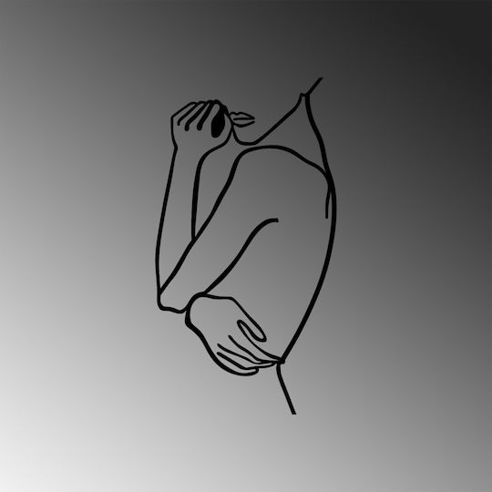 Wall Decor Woman 891tnl1981 70x0.15x38cm Black Wallity Metal
