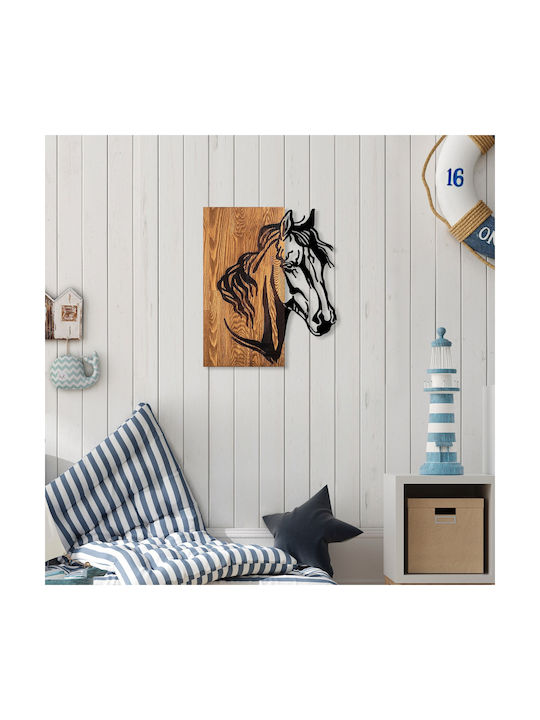 Asir Group 3D Mixed Art Black Wooden Wall Decor 57x48cm
