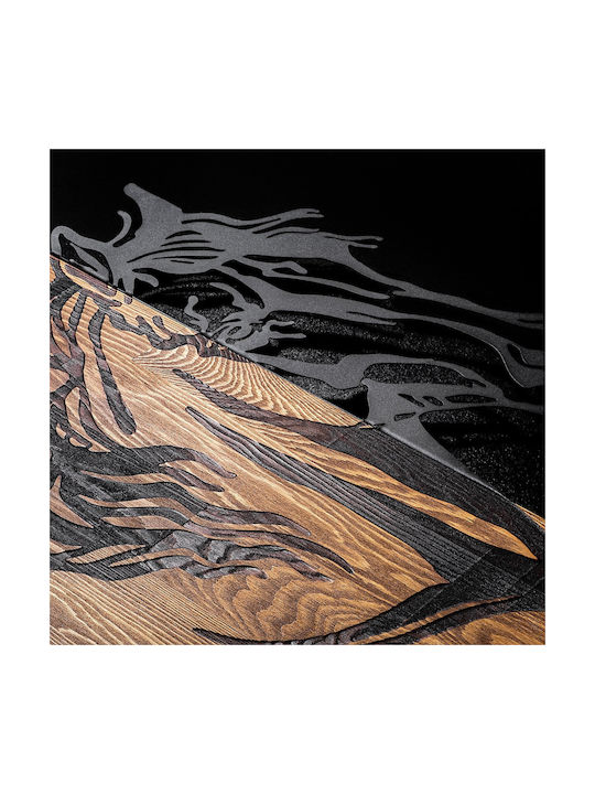 Asir Group 3D Mixed Art Black Wooden Wall Decor 57x48cm