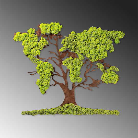 Wallity Wanddekoration Tree Handgefertigt Braun aus Hölzernes 71x1x59cm
