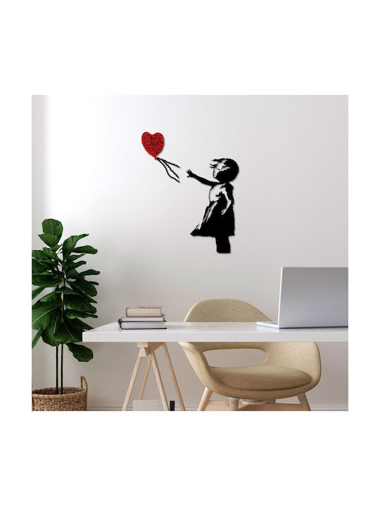 Wallity Decorative Silhouette Banksy Handmade Black Metal 105x85cm
