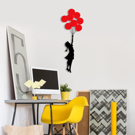 Wallity Decorative Silhouette Banksy Black Metal 100x34cm