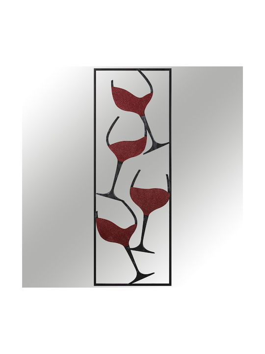 Wall Decor Wine 279enz2572 32x5x90cm Black-red Wallity Metal