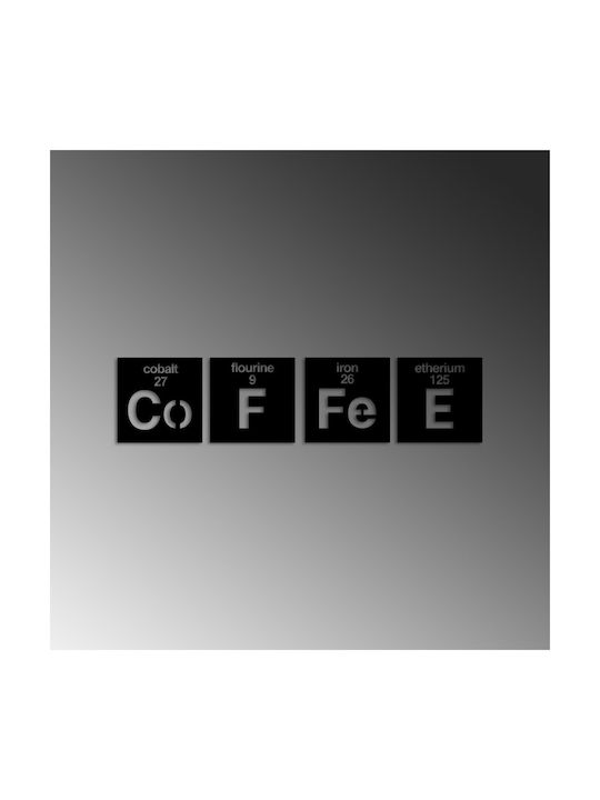 Set Decor Perete Cafea 4 buc 891tnl3349 18x18cm Negru Wallity Metal