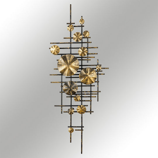 Διακοσμητικό Τοίχου Mihrimah 279enz2533 113x7x44cm Black-gold Wallity Μέταλλο