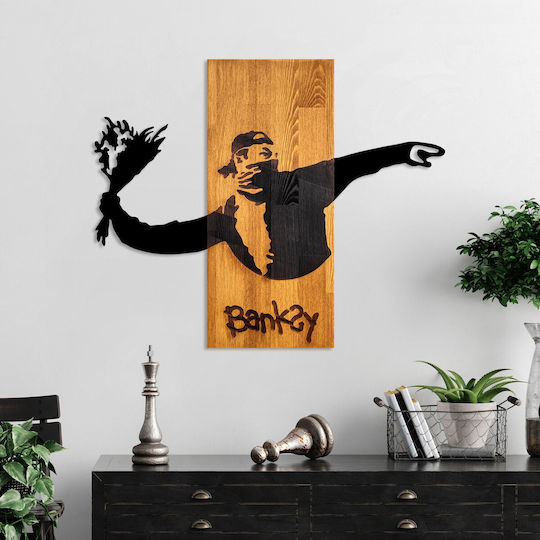 Wall Decor Flower Thrower 899skl2692 69x3x58cm Walnut-black Wallity Metal Wood Wall Decor Flower Thrower 899skl2692 69x3x58cm Walnut-black Wallity Metal Wood
