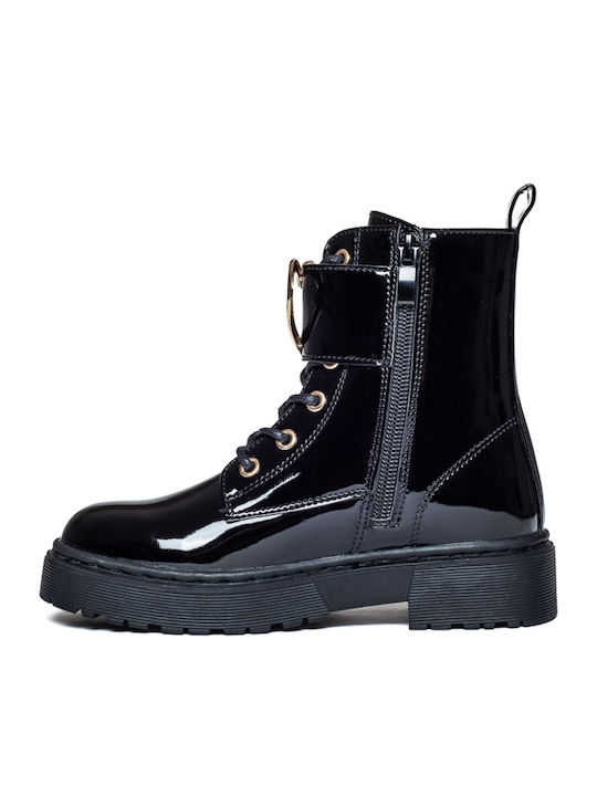 Kinderstiefeletten aus Lackleder Schwarz