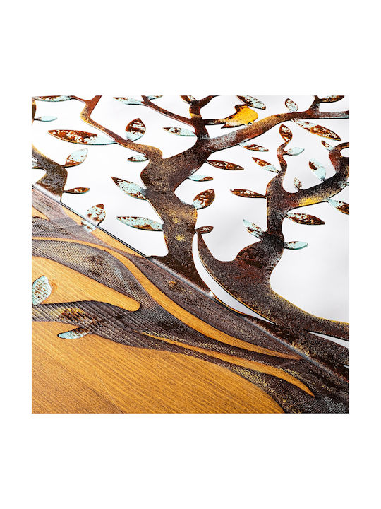 Asir Group 3D Gemischte Kunst Baum Handgefertigt Braun aus Hölzernes 92x3x71cm