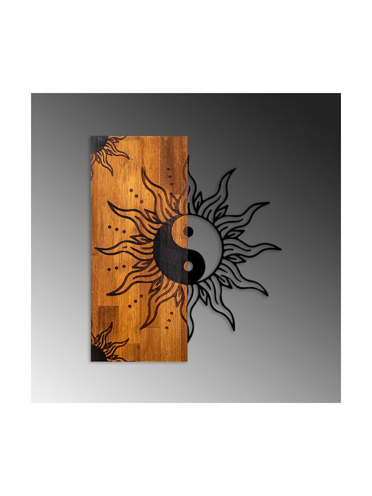 Asir Group Artă Mixtă 3D Negru Din Lemn 58x3x50cm