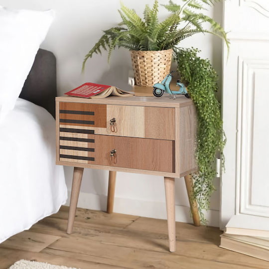 Комод City Colorblock Дървен Многоцветен 60x40x61см