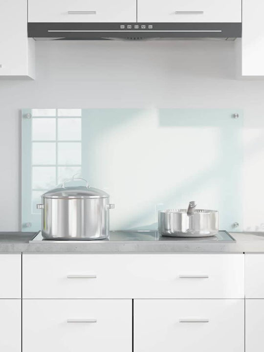 Vidaxl Kitchen Back Panel White 90 x 50 x 0.8 cm Tempered Glass