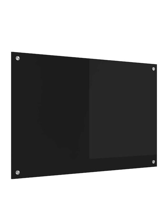 Vidaxl Kitchen Back Panel Black 90 x 60 x 0.8 cm Tempered Glass