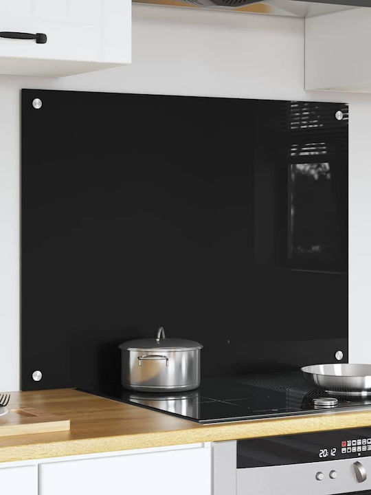 Vidaxl Hinteres Küchenpanel Schwarz 80 x 60 x 0,8 cm Gehärtetes Glas