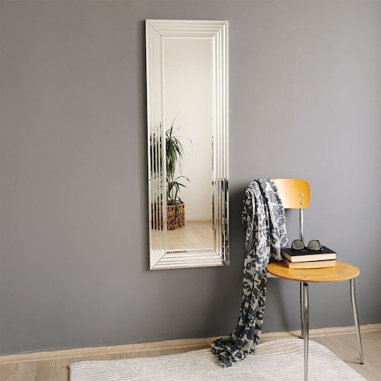 Aberto Design Oglindă de Perete De Corp Întreg cu Gri Ramă din Lemn 120x40cm 1buc