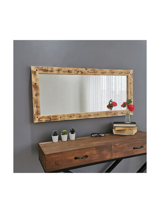 Aberto Design Wall Mirror with White Wooden Frame 110x50cm 1pcs