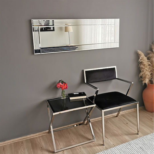 Aberto Design Като Огледало за Стена Пълноразмерно с Сив Дърво Рамка 120x40см 1бр