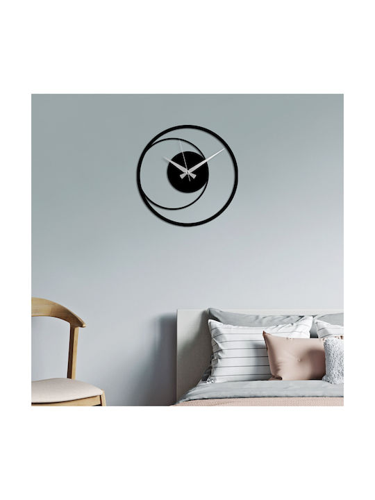 Wallity Ρολόι Τοίχου Μεταλλικό Μαύρο Ø49cm