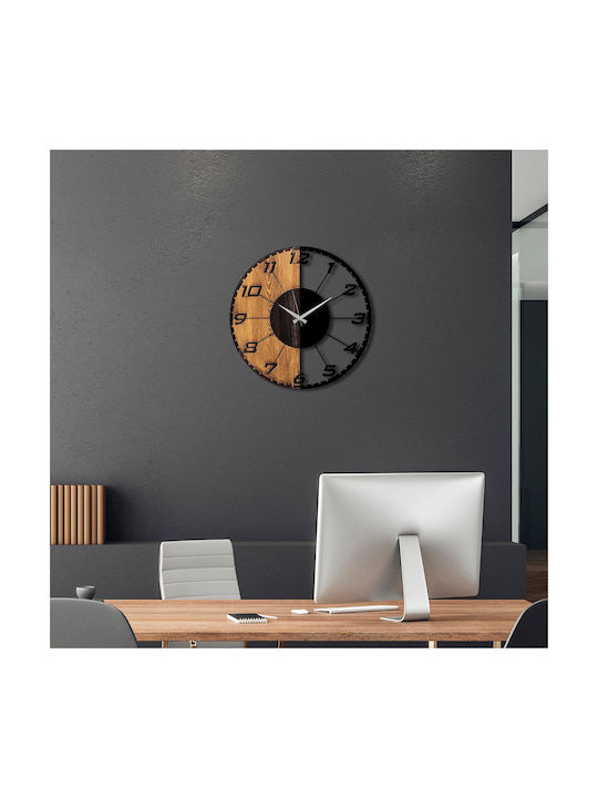 Linear Wall Clock 539tnl1143 56x3x56cm Walnut-black Wallity Metal Wood