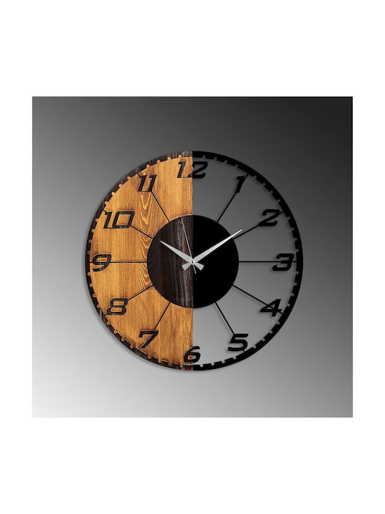 Linear Wall Clock 539tnl1143 56x3x56cm Walnut-black Wallity Metal Wood