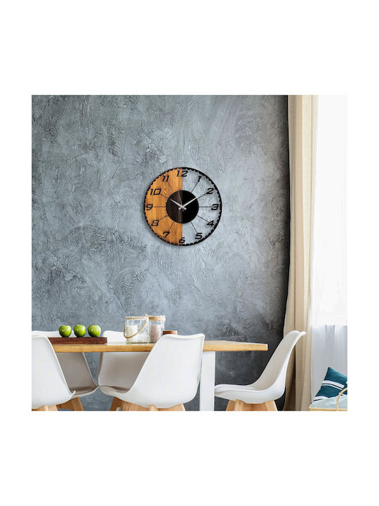 Linear Wall Clock 539tnl1143 56x3x56cm Walnut-black Wallity Metal Wood