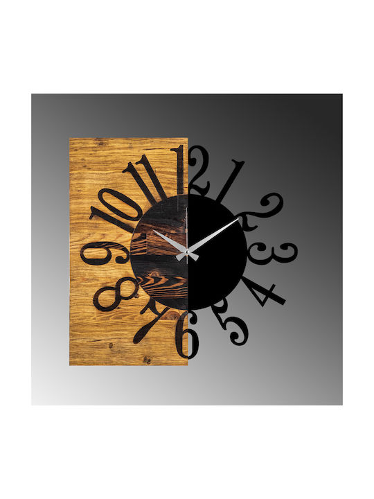 Wall Clock 539tnl1107 58x3x58cm Walnut-black Wallity Metal Wood