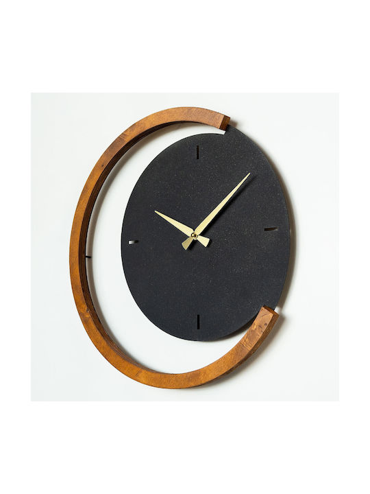 Wallity Ceas De Perete Din Lemn Negru 48x49cm