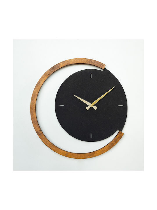 Wallity Ceas De Perete Din Lemn Negru 48x49cm